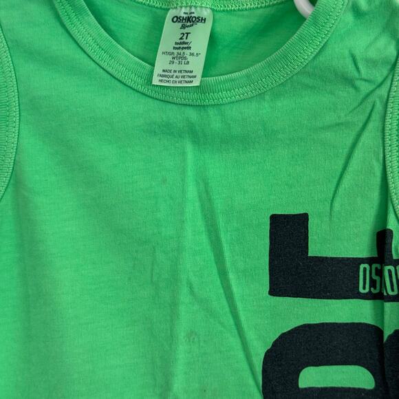 OshKosh Green SURF Tank Top Size 2T - Picture 2 of 3